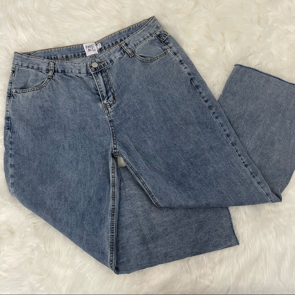Princess polly wide leg jeans raw hem, size 12